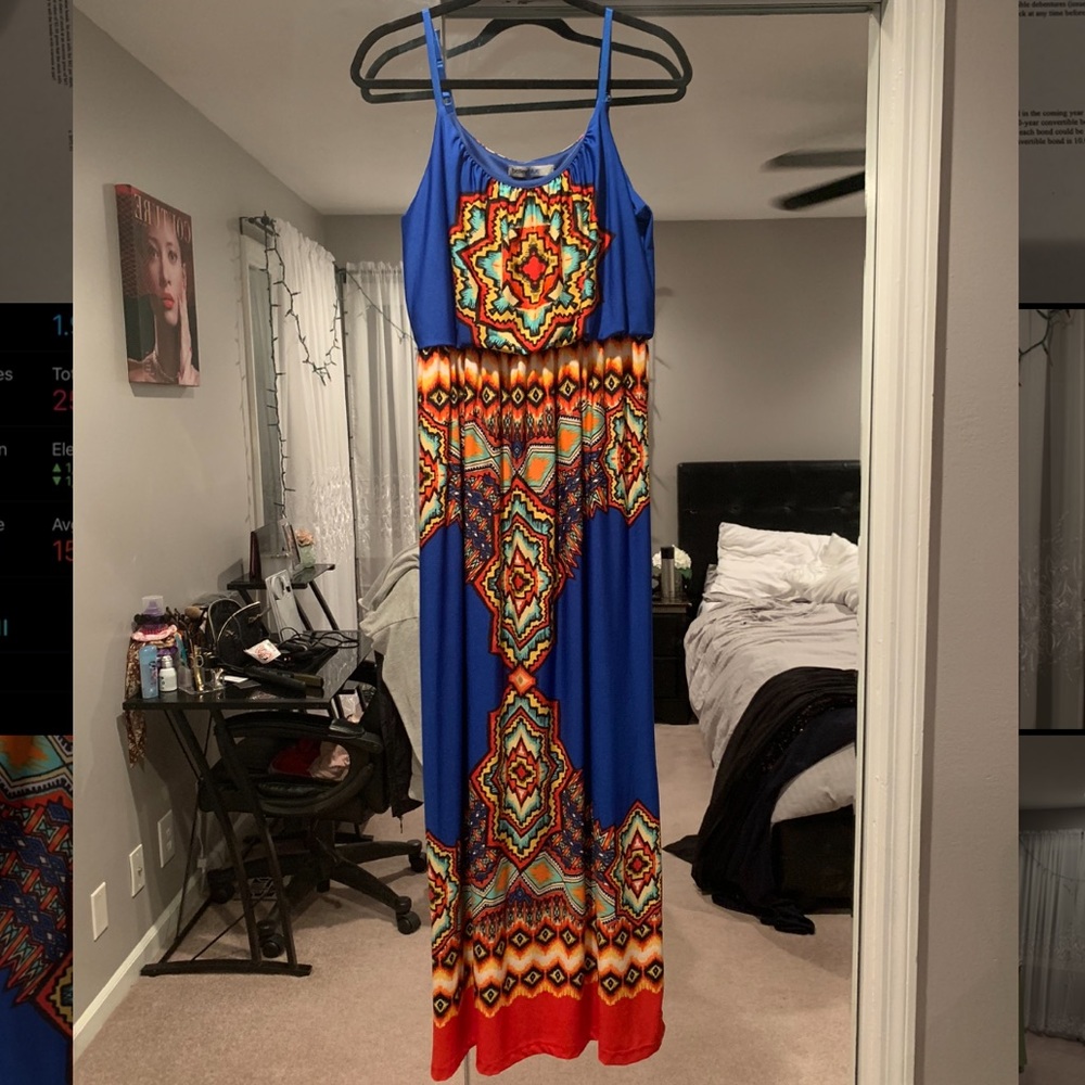 Colorful, vibrant, gently used maxi dress!